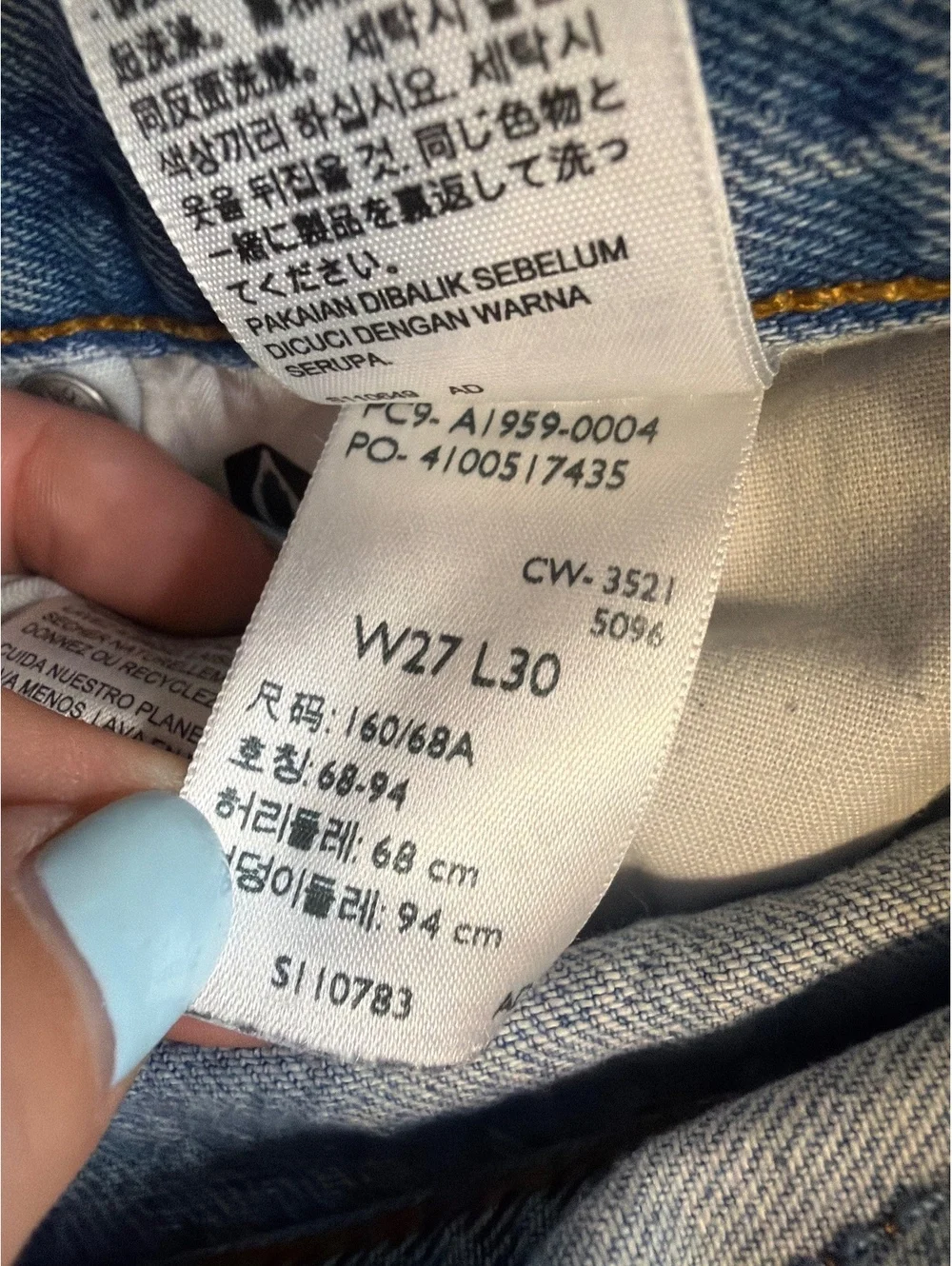 Levi's 501 Light Blue Distressed Denim Jeans Waist 27 Length 30